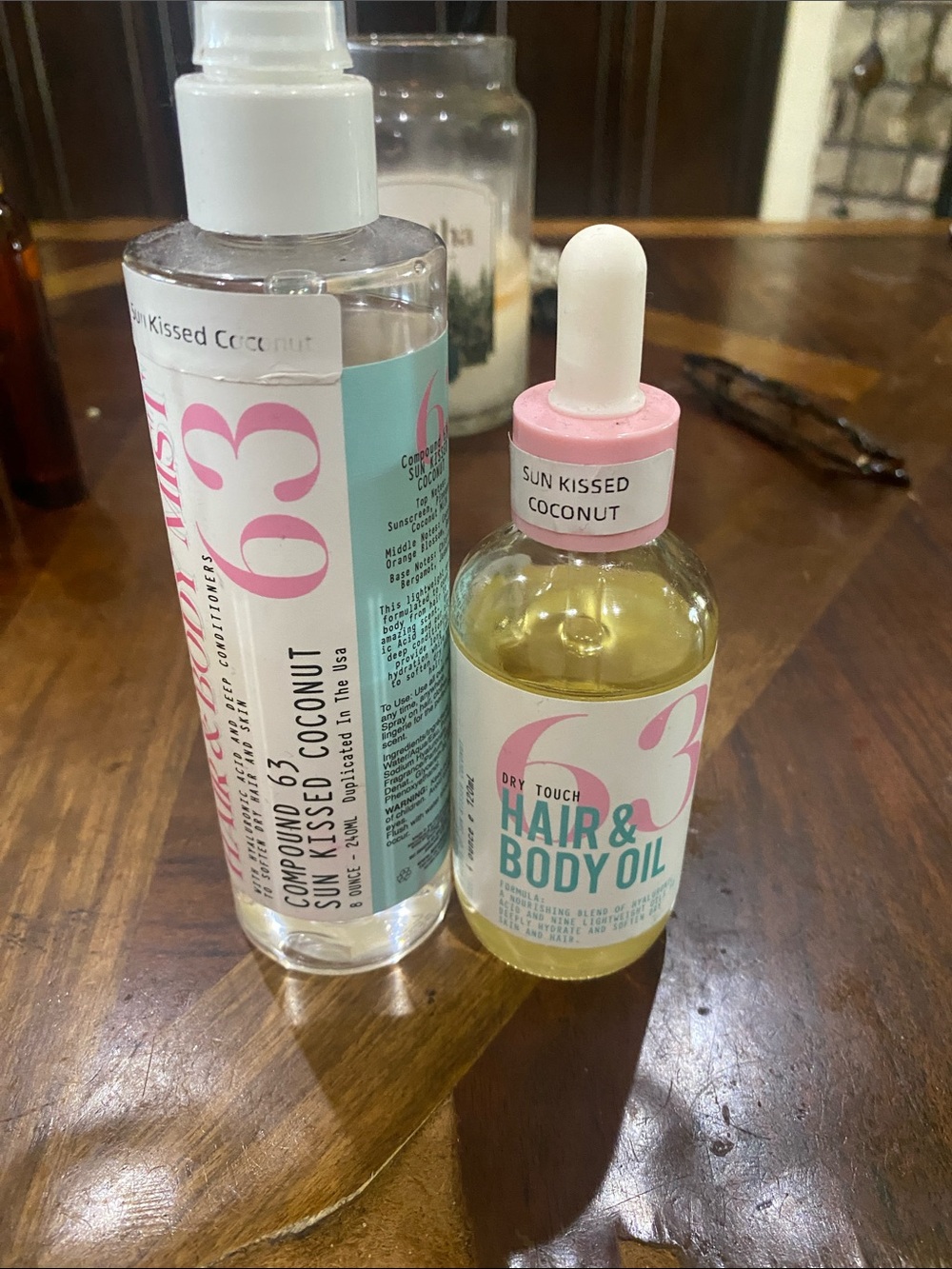 63 Sun Kissed Coconut Hair & Body Mist and Oil (see fill lines)